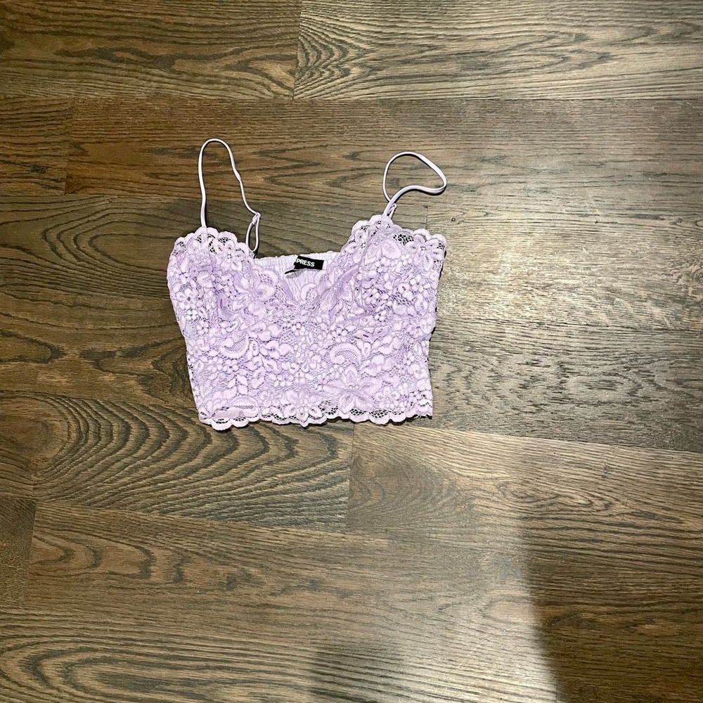 - Pastel purple lavender lace from express crop tank top perfect 4 valentine’s